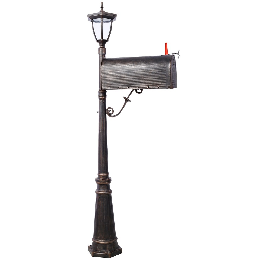 Mailbox/Post Light Combination Kit, Heavy Duty Cast Aluminum Mail Box, Modern