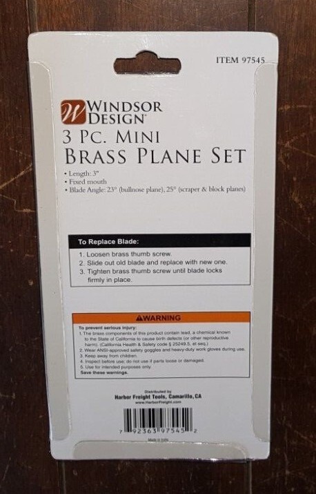 3pc Mini Brass Plane Set ~Solid Brass & Hardwood Construction~ #97545
