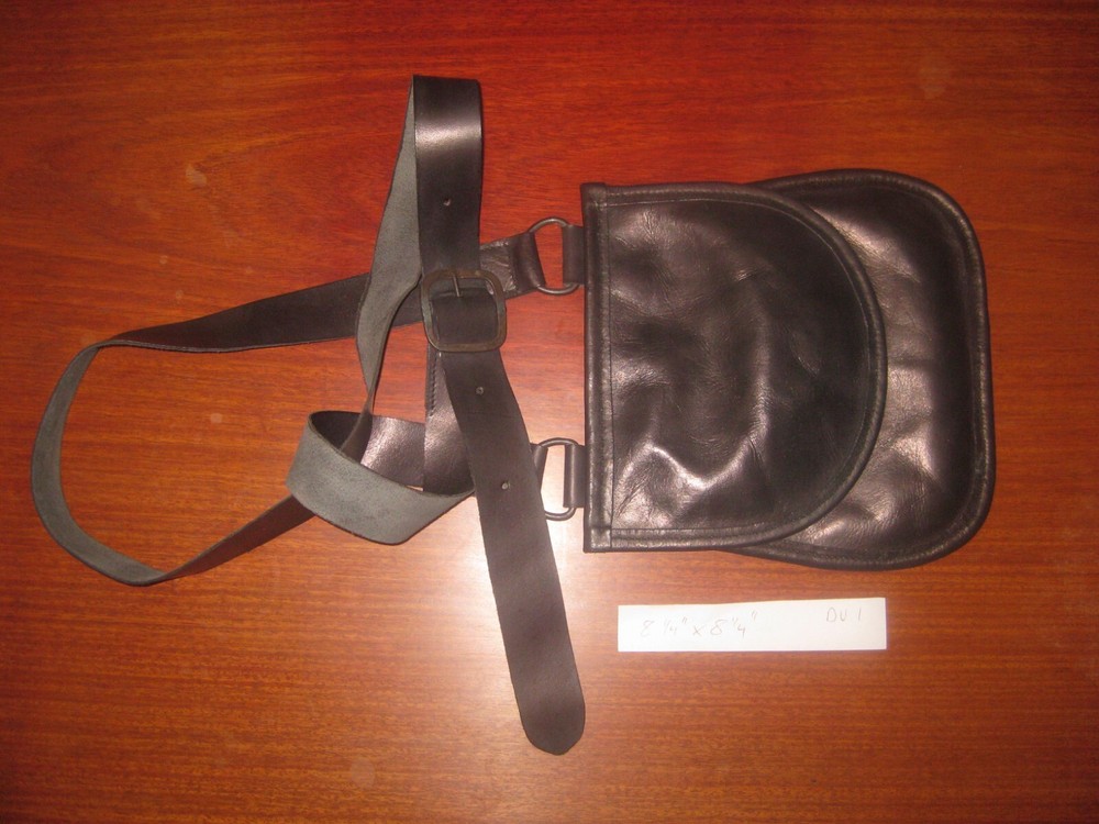 Colonial Leather Shooting Bag, Black Powder Muzzleloader Flintlock Rev War Style