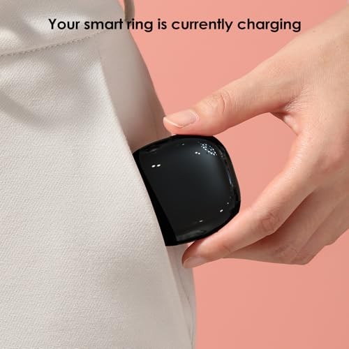 600mAh Wireless Charging Case Compatible with Oura Ring Gen4 Size 7 Black