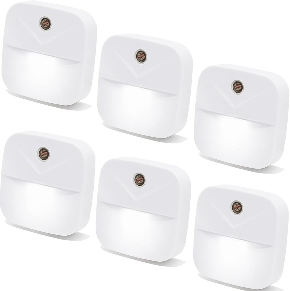 Plug In Night Light LED Motion Sensor Activated Bathroom Kitchen Hallway 6 Pack