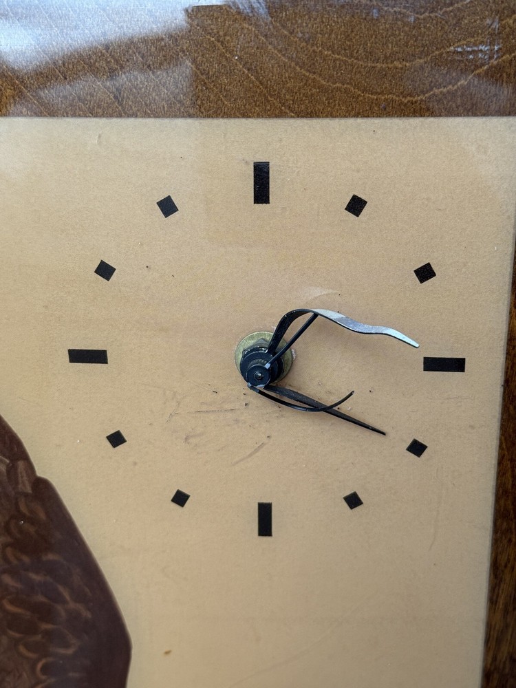 Vintage Snap-On Clock with Eagle John E. Bradley Artwork Lithograph (damaged)