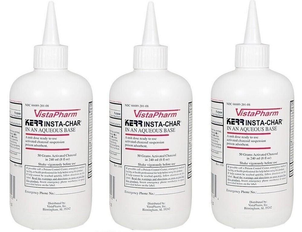 Kerr Insta-Char 50 Gram Activated Charcoal 8oz(3 Pack)