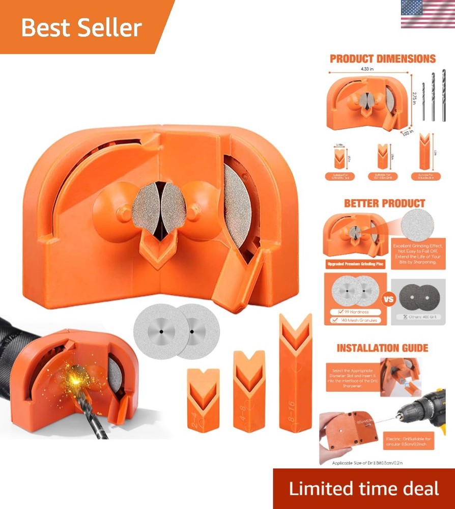 Multipurpose Drill Bit Sharpener: Compact Design for All Types of Drill Bits