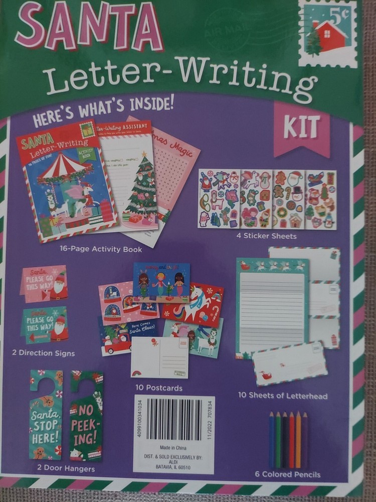 NEW Santa Letter Writing Kit ~ Fun Stuff Inside Ages 5+