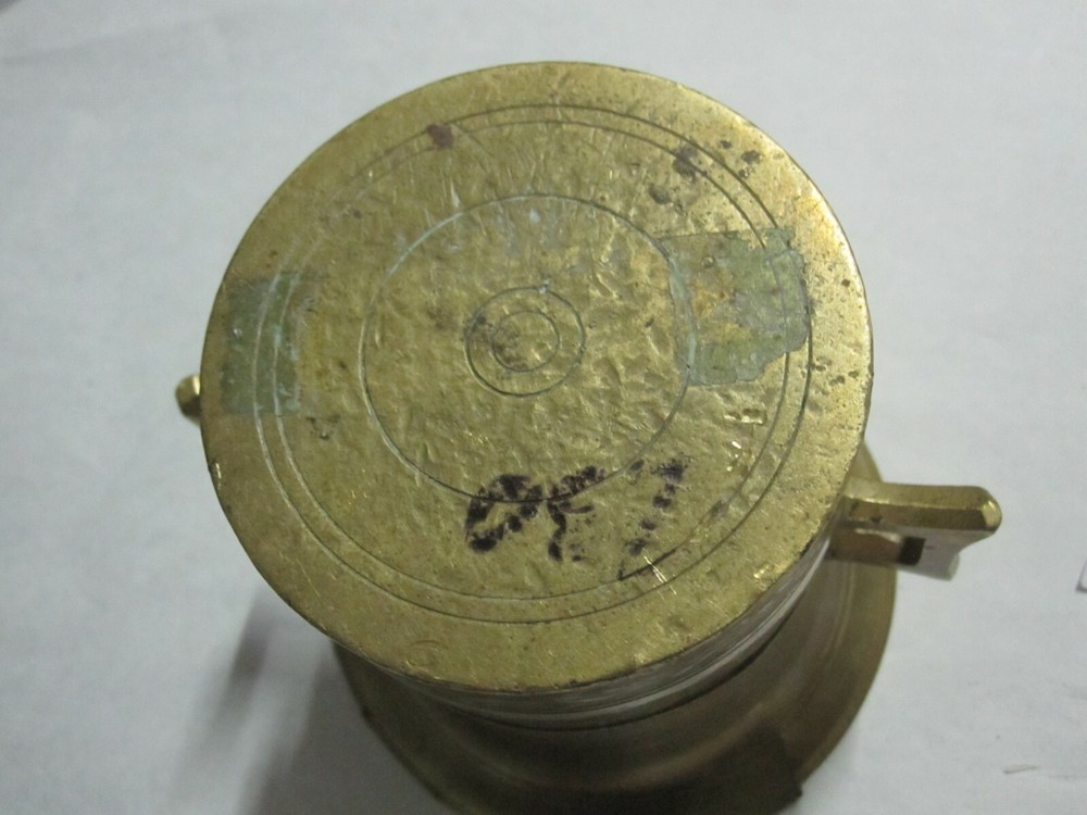 brass mortar Chemist apothecary grinding cup 2 handled