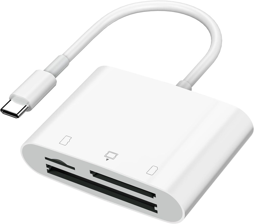 3 Slot CF Micro SD Card Reader USB C for iPhone15 Android Phone iPad Mac Laptop