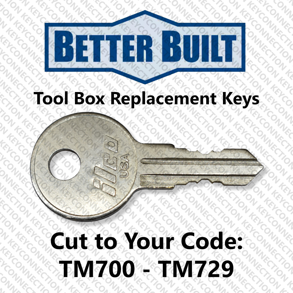 Better Built Truck Tool Box Replacement Key Cut to Code TM700-TM729