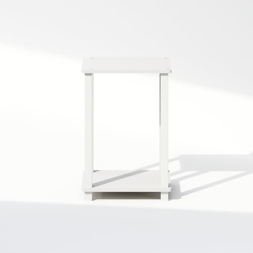 Simplistic Night Stand, 2-Tier Small 1-Pack White/White 2-Tier, Square Tubes