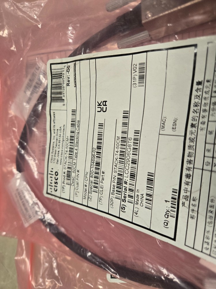 Nob Cisco STACK-T4-50CM Type 3 Stacking Cable 50 CM