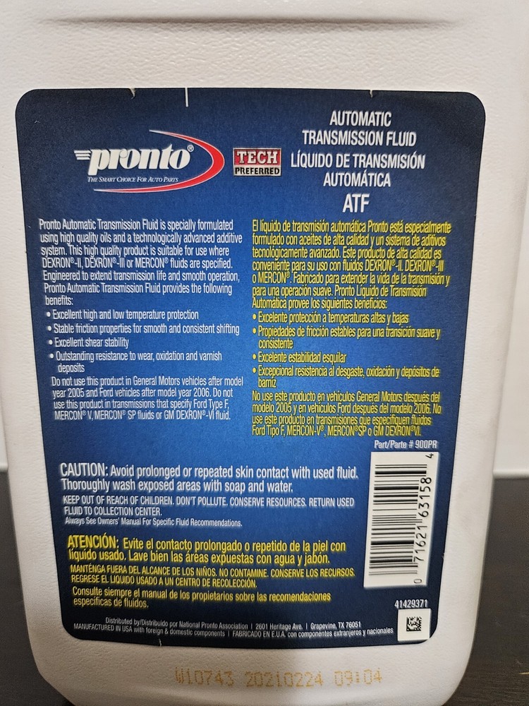 Pronto Automatic Transmission Fluid