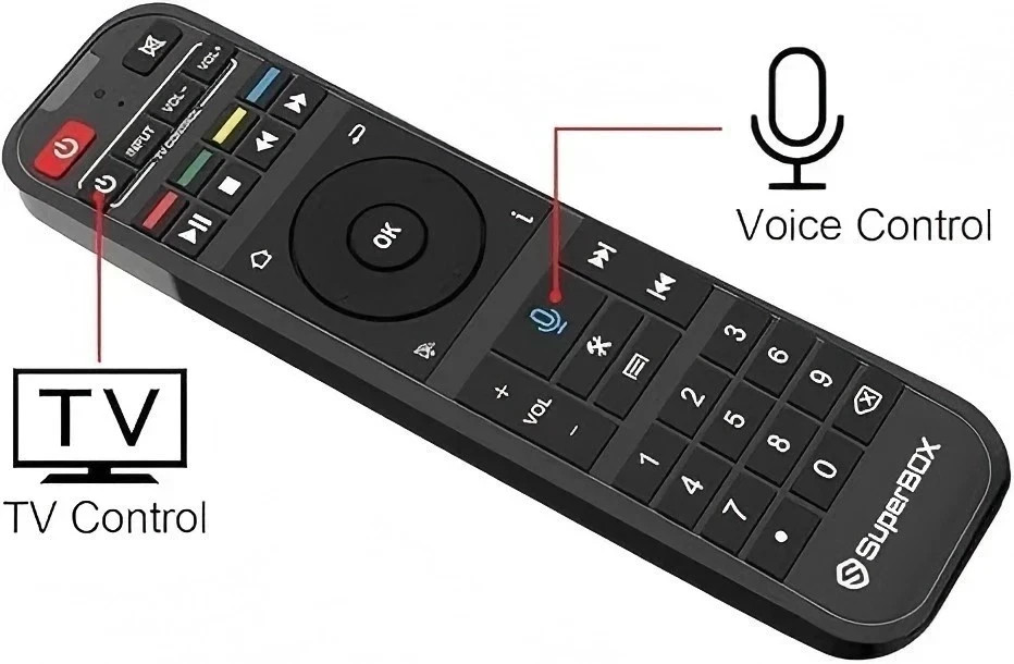 Original Superbox Backlit RC-200L Remote - Voice Command - Bluetooth - Inferred