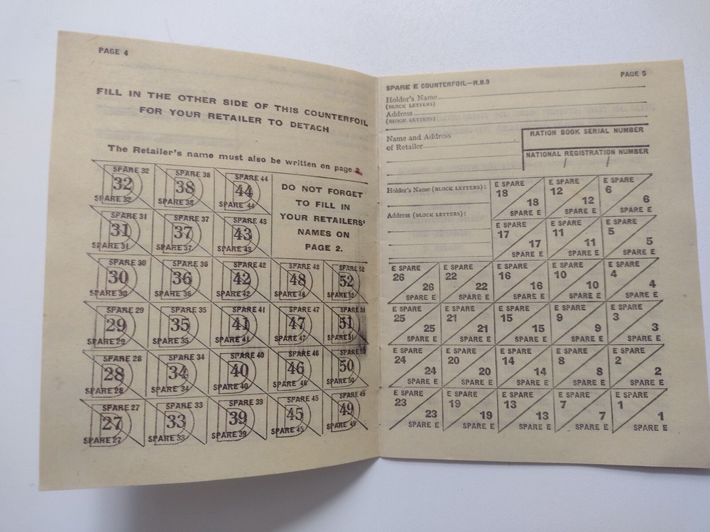 1941 Ration Book Supplement Spare Book For Herring William