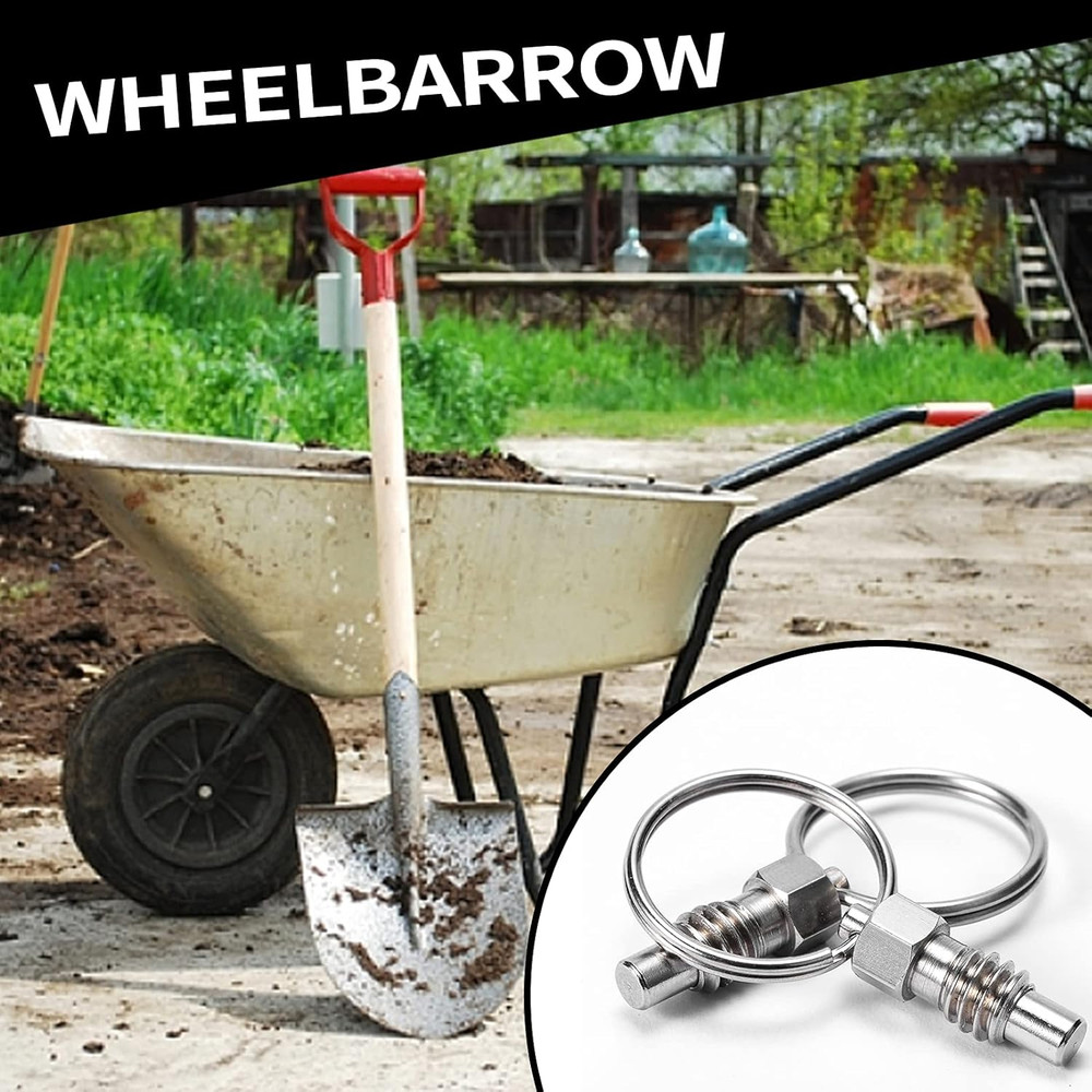 2 Packs Spring Plunger with Pull Ring, 1/4"- 20 Thread Size, 0.31" Thread Length