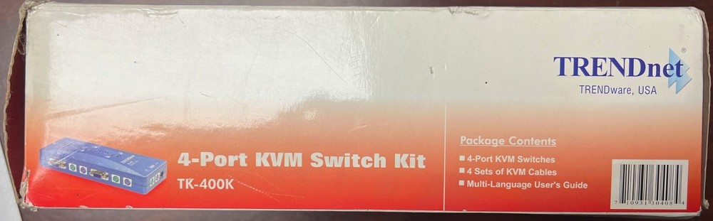 TRENDnet TK-400 4-Port KVM Switch Kit 1 Pc