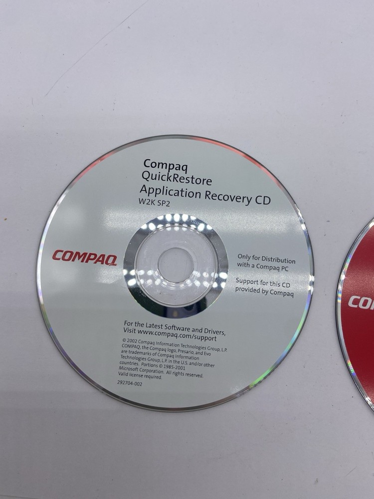 compaq quick restore w2k sp2 set of 3 discs
