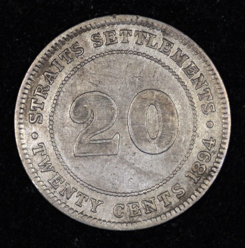 1894 Straits Settlements Silver 20 Cents