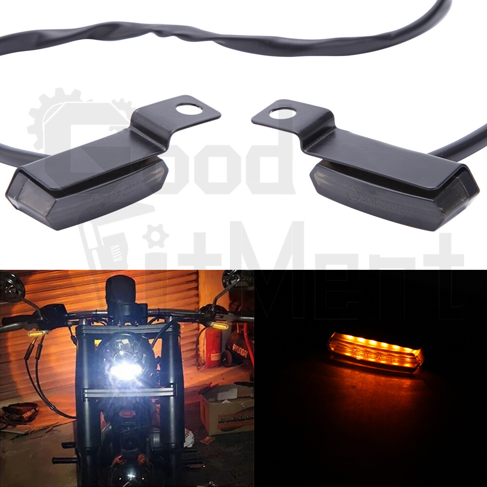 Sequential Flowing LED Turn Signals Mini Handlebar Light For Harley Motorcycle