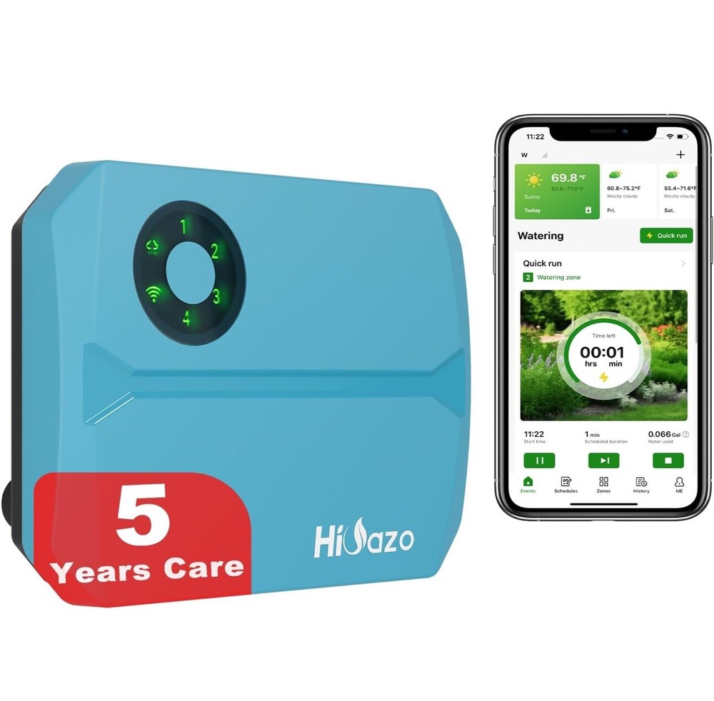 Smart Sprinkler Controller Irrigation System Watering Timer 4-Zone Cyclic Period