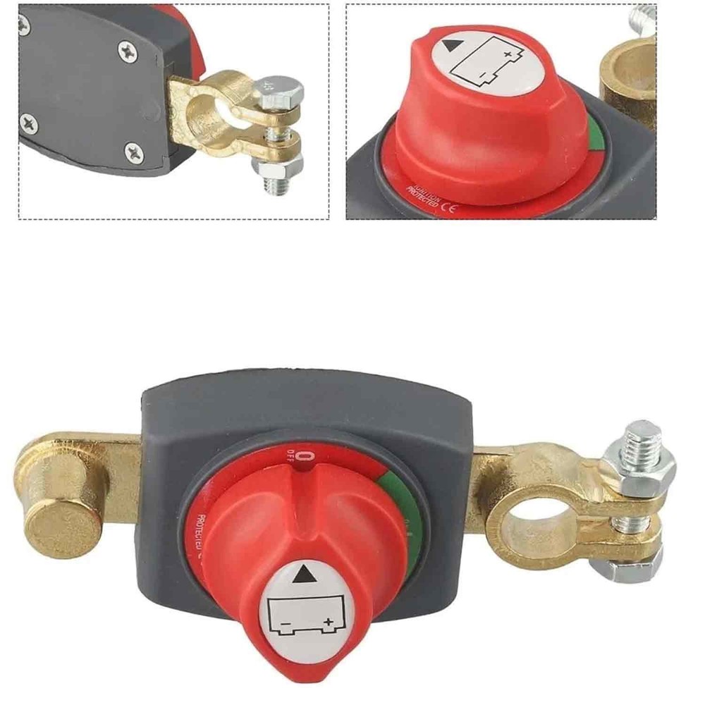 Top Post Battery Disconnect Switch 12-48V Marine Battery Cut-Off Switch Isolator