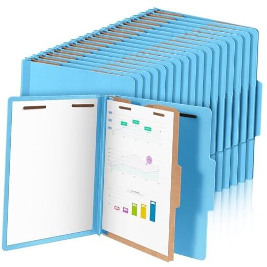 Pcs Classification Folders Letter Size, 1 Divider Pressboard File 48 Blue