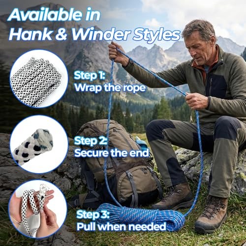 Heavy Duty Polyester Double Braided 1/2in X 35FT White/Black - Without Loop