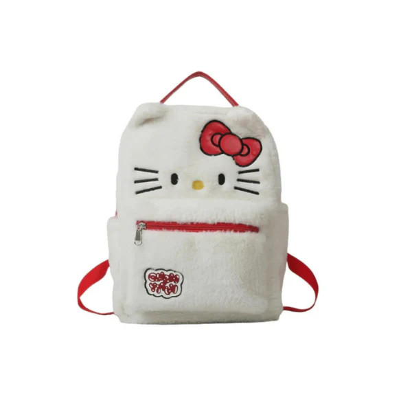 HZARTEWE Plush Backpack Bundle with Stickers & Reinforced Straps, New