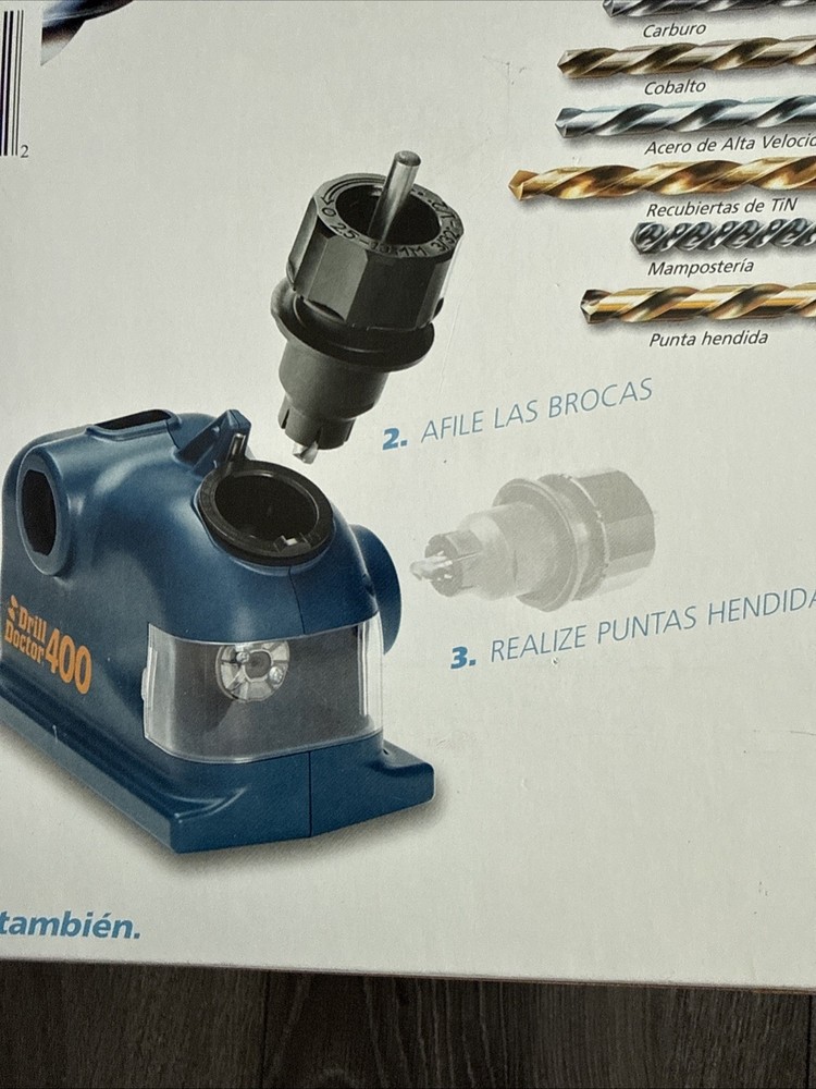 Drill Doctor 400 Drill Bit Sharpener Blue Plastic with Case