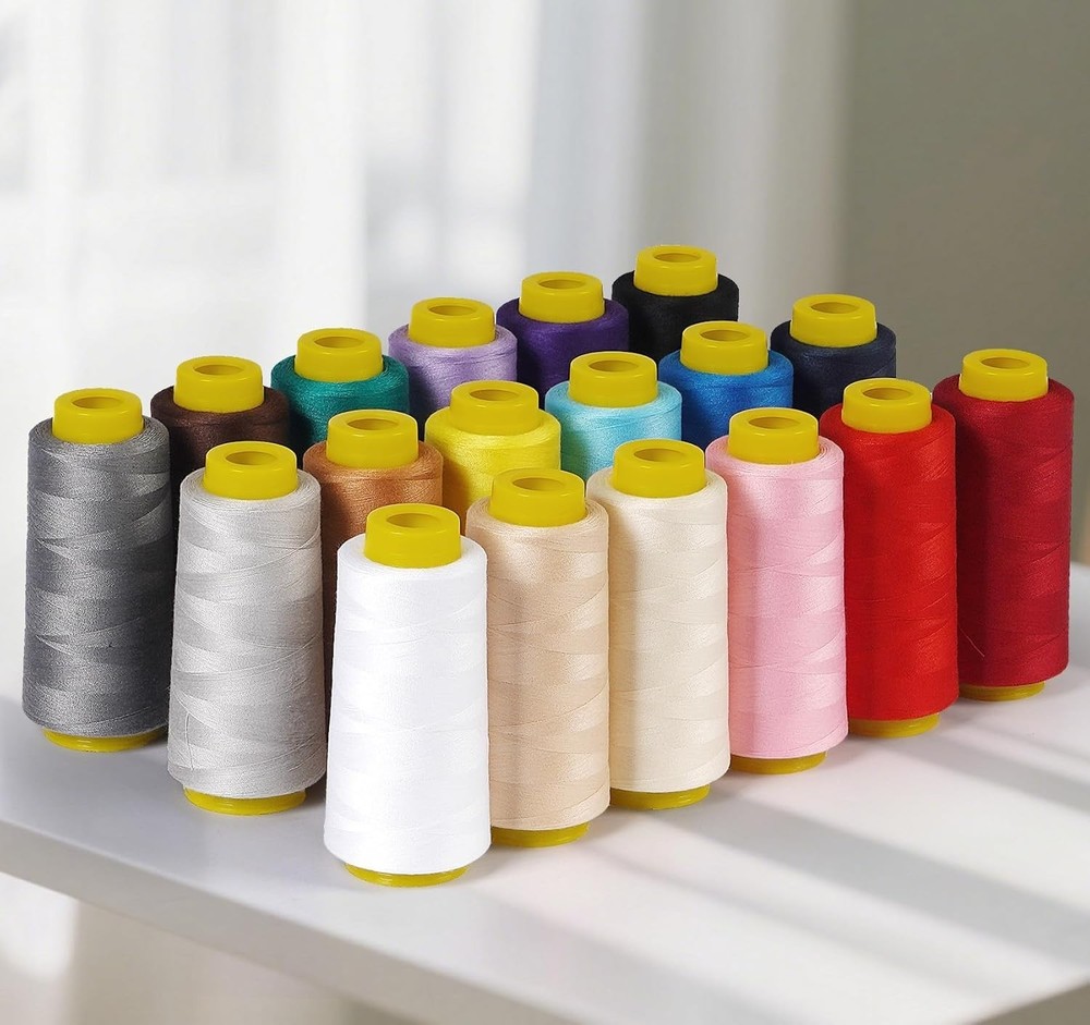 1800 Yards Serger Thread-Beige, All Purpose Thread for Sewing, Serger Thread ...