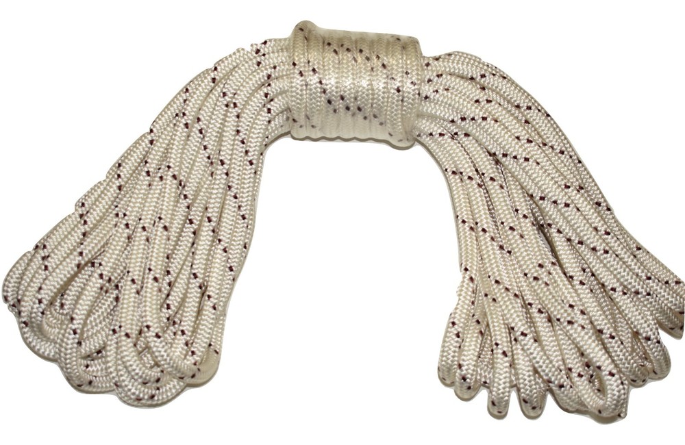 9/16" x 100 ft. Double Braid Polyester rope yacht braid white/burgundy