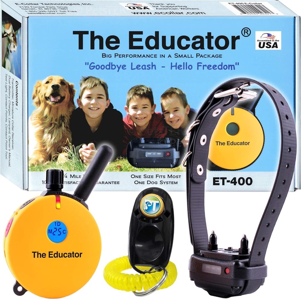Educator ET-400 Remote Dog Training Collar Yellow by E-Collar Technologies