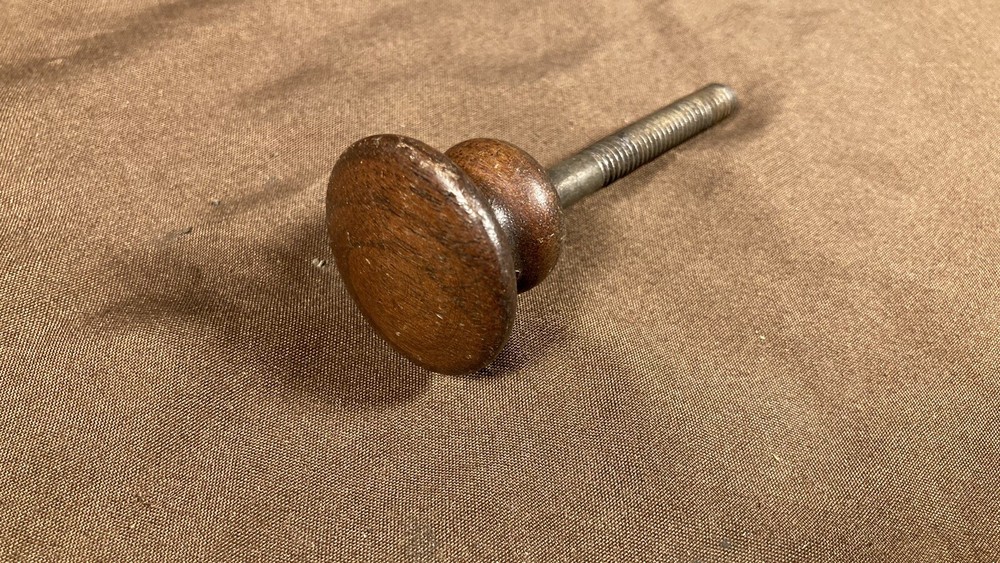 Antique Walnut? Round Knob Thick Drawer Door Pull Handle Long Threaded Shank