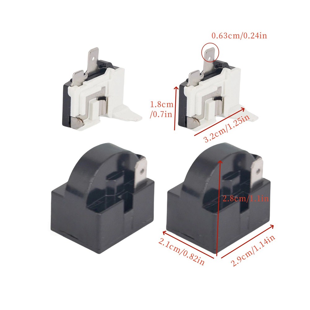 Starter Relay QP2-4.7 2 Pin 15 Ohm for Mini Fridge with Overload Protector Kit