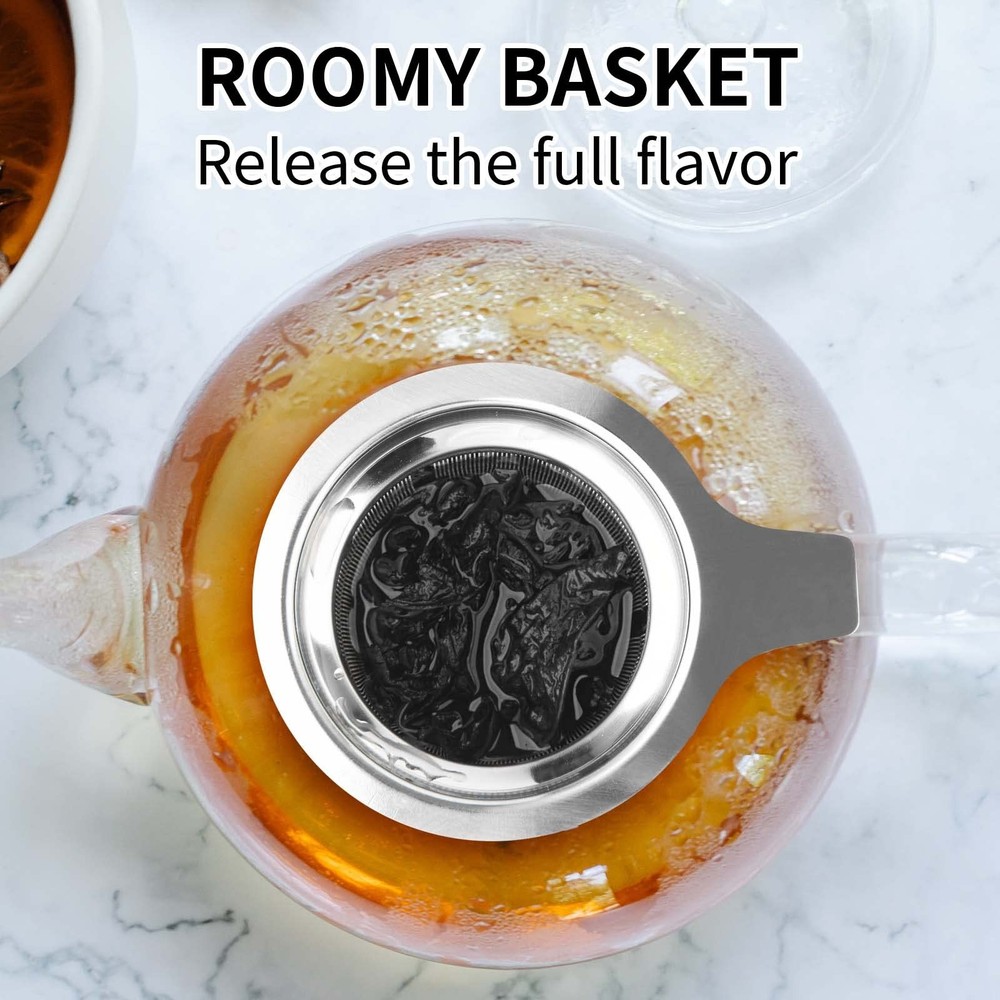 Extra Fine Mesh Tea Infuser/Strainer, Stainless Steel Loose Leaf Tea Steeper/