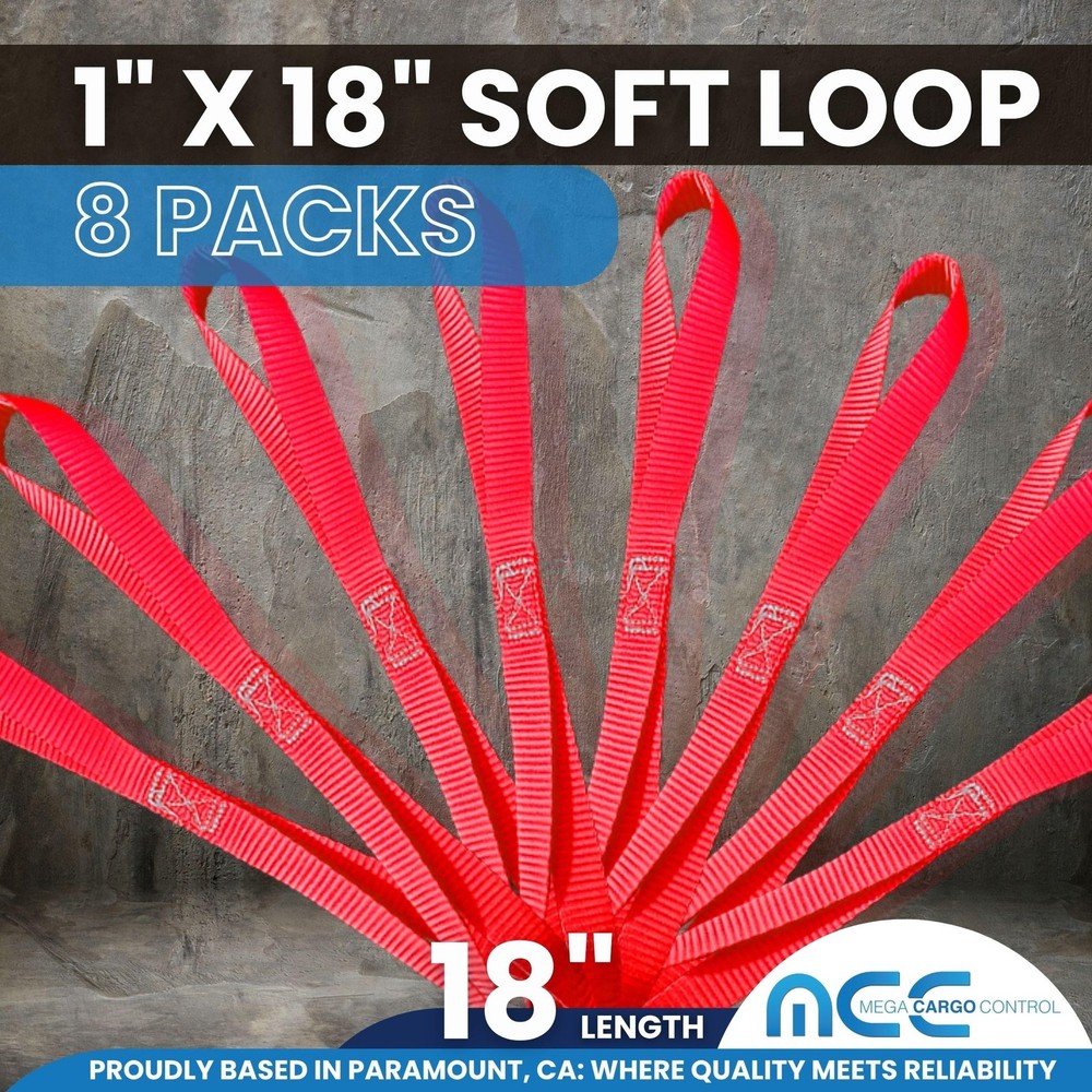 Mega Cargo Control 8 Pack Motorcycle Soft Tie Handle Bar 8 - Pack, Red