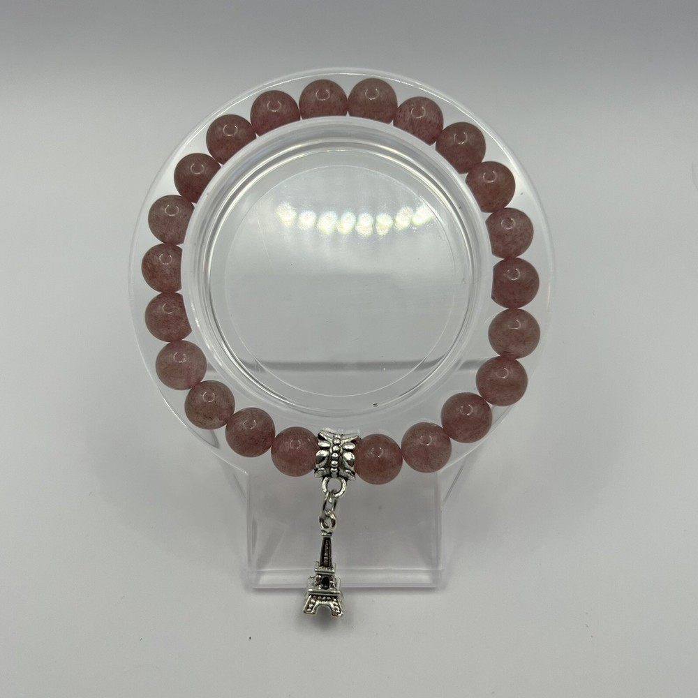 Authentic Strawberry Quartz 8mm Crystal Bracelet