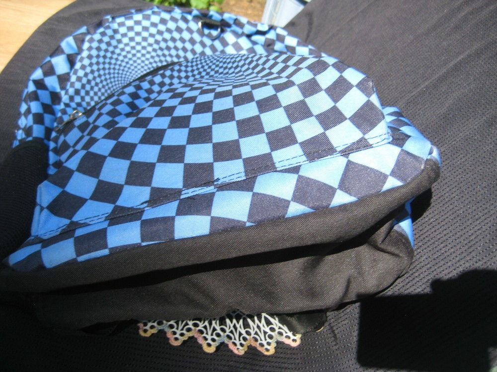 STARPOINT Psychedelic Black & Blue Checkered School BACKPACK Knapsack Book Bag