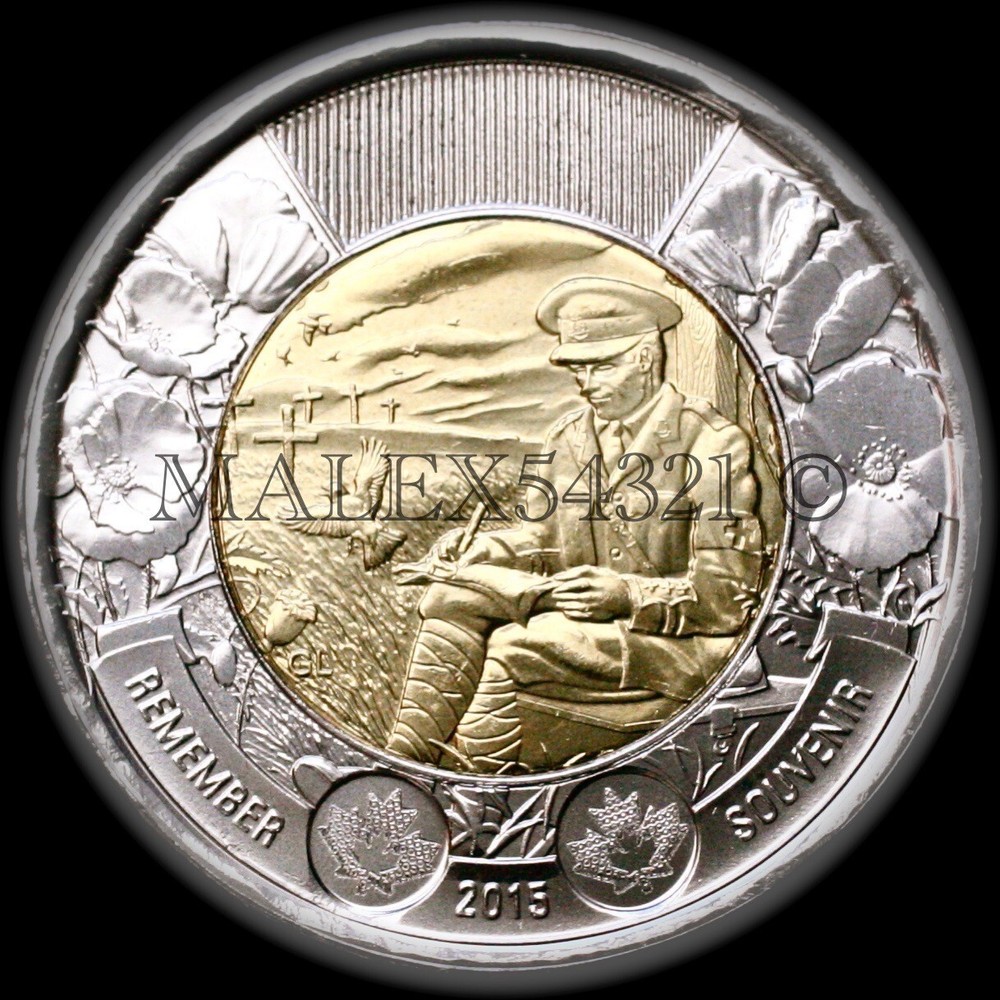 🇨🇦​ 2015 CANADA 2 DOLLARS "IN FLANDERS FIELD" UNCIRCULATED