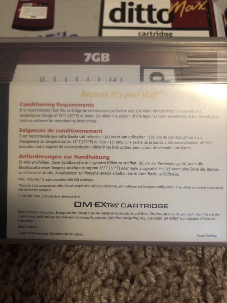 2 Ditto Max Cartridge with Flash! File 3.5 Uncompressed 7 Compressed GB