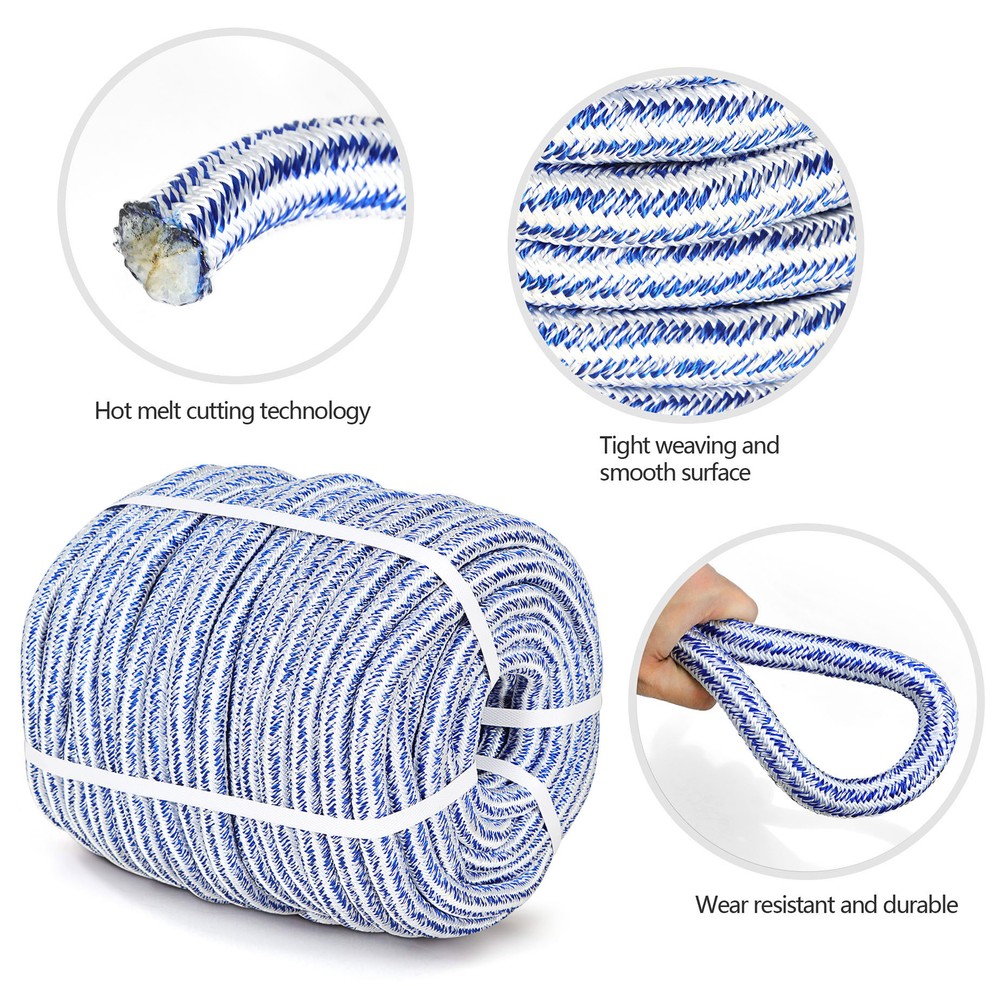 20000Lbs 24 Strand Braided Polyester Rope Arborist Tree Climbing Rope 3/4"