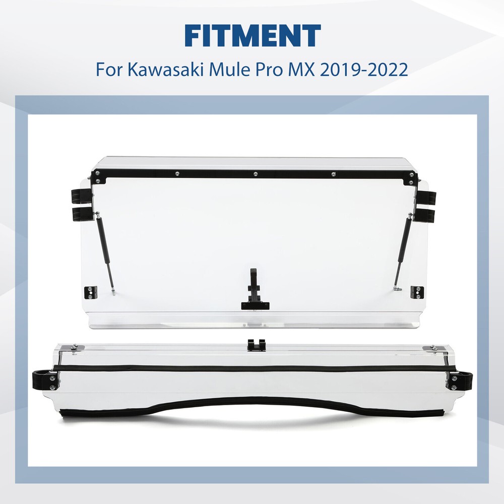 For 2019-2024 Kawasaki Mule Pro MX Front Flip Windshield Scratch Resistant