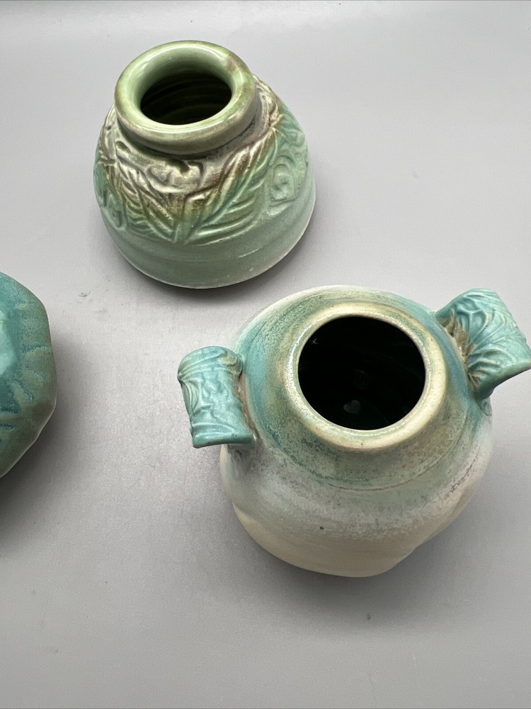 Connie Green Blue Sand X3 Pottery Mini Case Signed