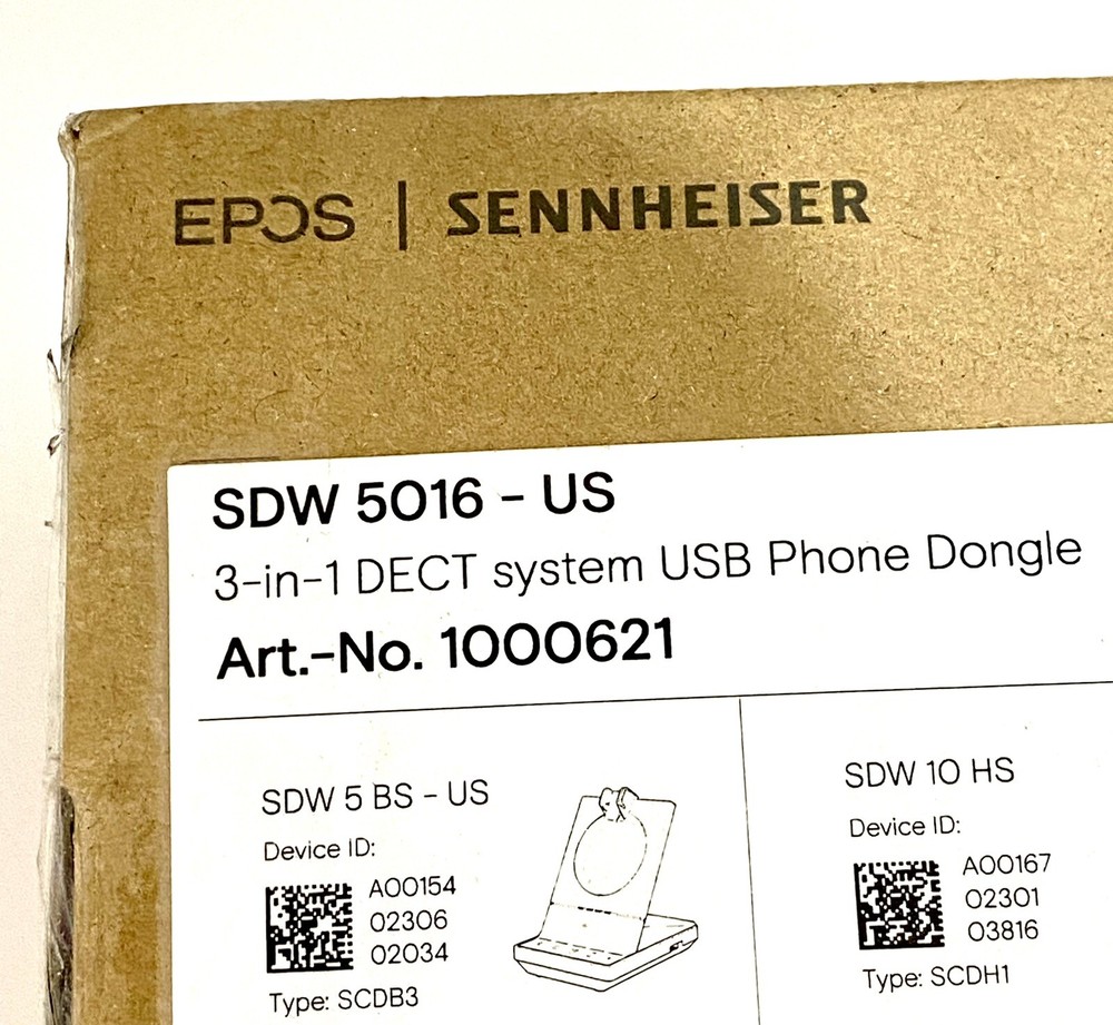 EPOS SDW 5016 - US Monaural Wireless DECT System Headset with Microphone NIB!