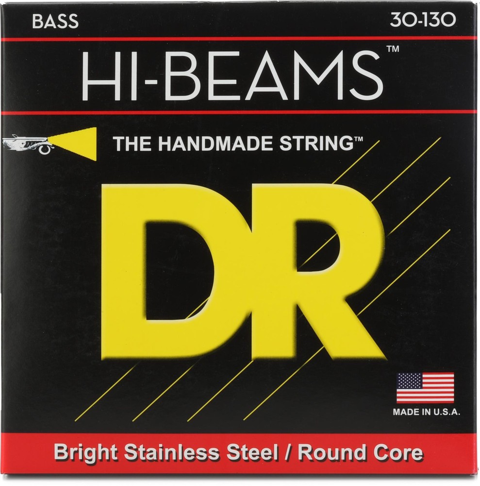 DR Strings MR6-130 Hi-Beam Stainless Steel Medium 6-String Bass Strings