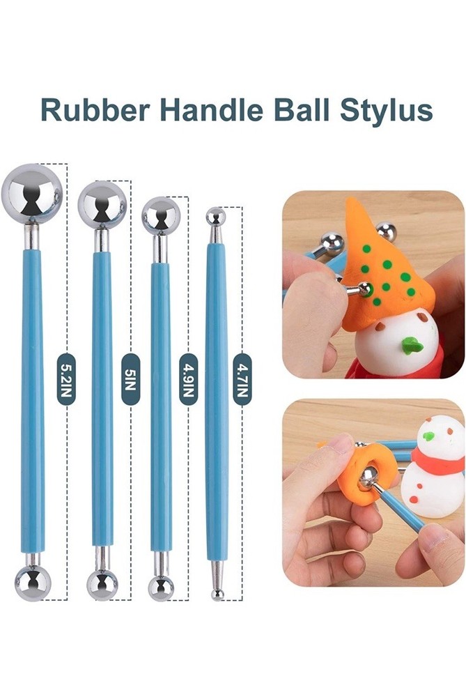 24PCS Clay Tools Kit, Polymer Sculpting Tools Set for Pottery, Carving, Molding