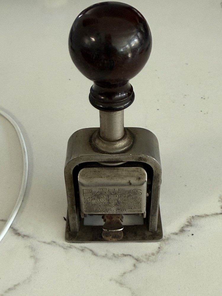 Antique Bates Automatic Numbering Machine 5 Wheels  #49 Style E ca. 1905