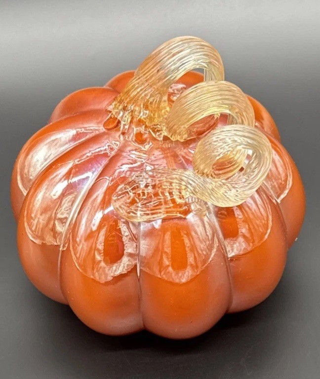 Mikasa Blown Glass Pumpkin Decor