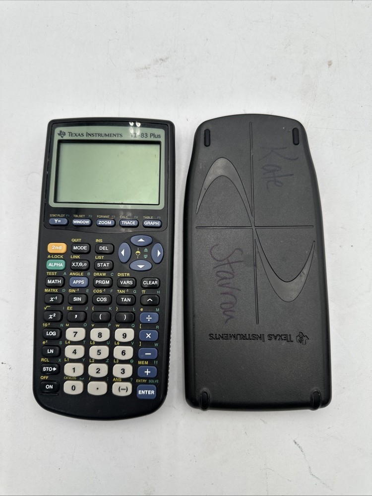 Texas Instruments TI-83 Plus Graphing Calculator With Cover Tested Working