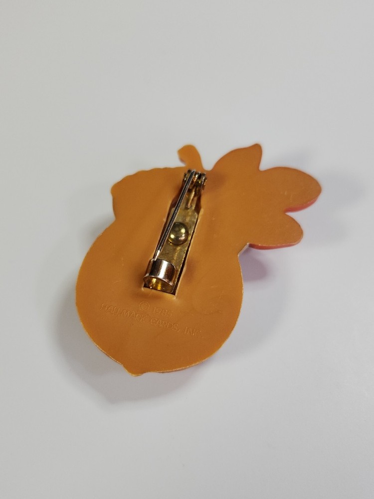Mouse In Acorn Lapel Pin Vintage Plastic By Hallmark