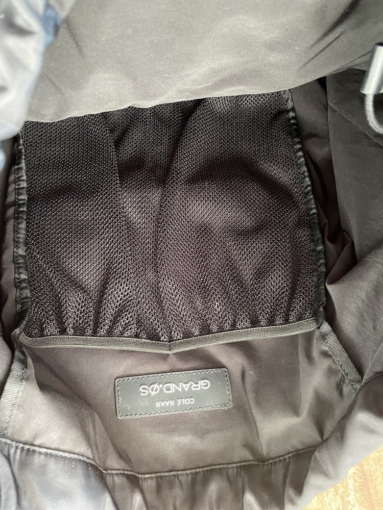 Cole Haan Black Shoulder Bag Adjustable Strap Drawstring With Inner Pockets 073